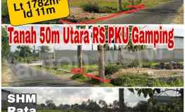Tanah Jogja Gamping 50 meter Utara RS.PKU Jln Aspal Lt 1782 M SHM