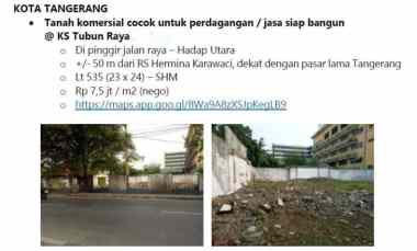 Tanah Komersial KS Tubun Tangerang