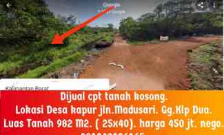 Tanah Kosong. Lokasi Desa Kapur Jln.Madusari. Gg.Klp Dua