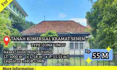 Dijual Tanah Komersial Kramat Senen Lokasi Kawasan Bisnis Jalan Utama