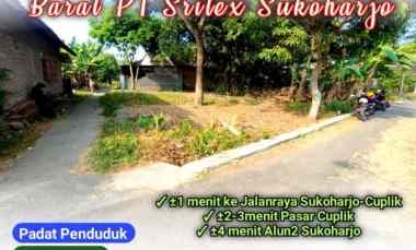 Tanah Pekarangan dekat ke Pusat Kota Sukoharjo