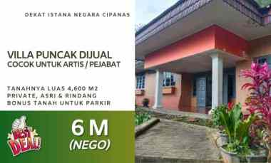 Villa Puncak Dijual dekat Istana Negara Cipanas